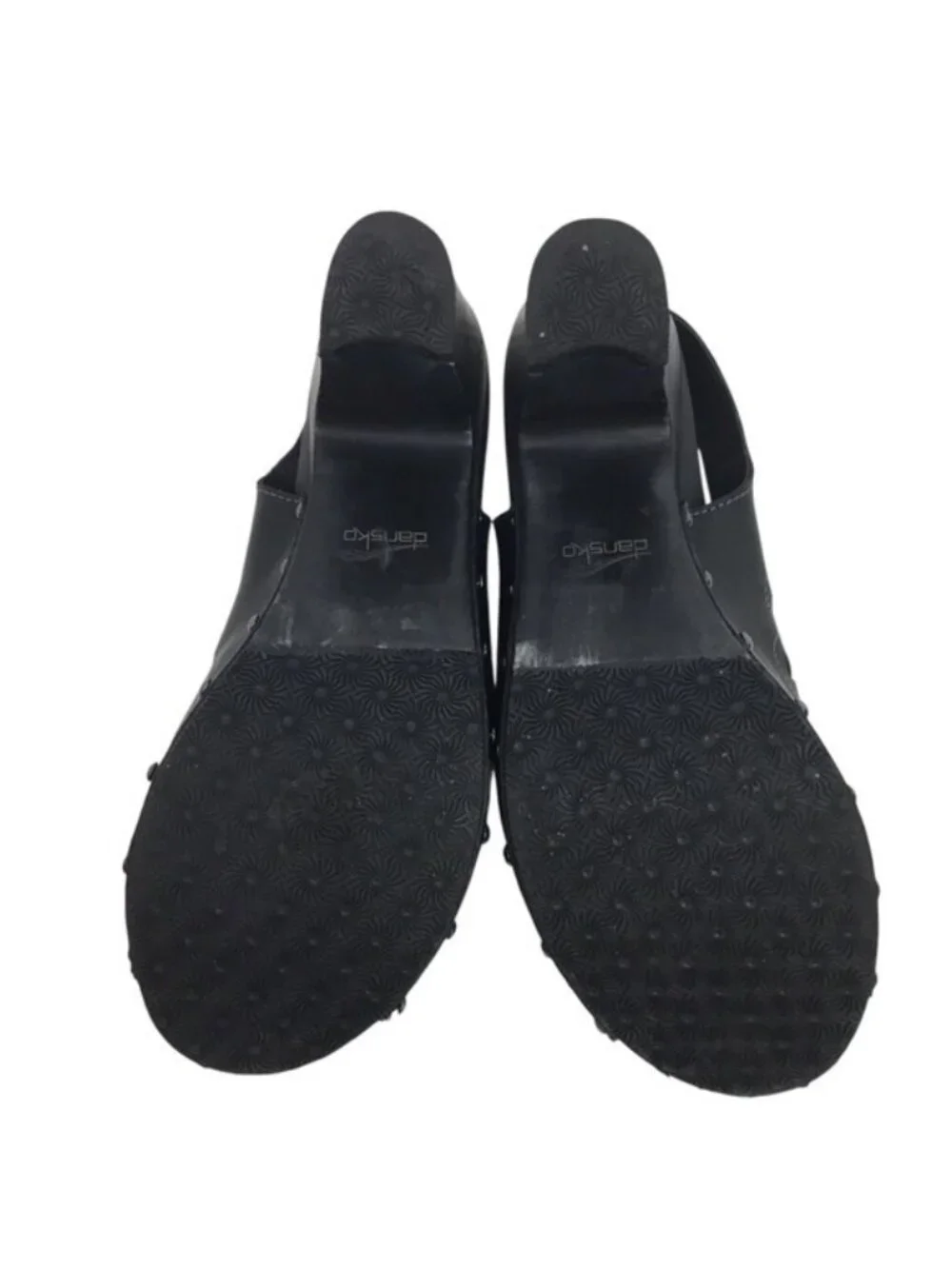 Dansko Rowena Cutout Leather Slingback Clog Black Sandals Womens 10